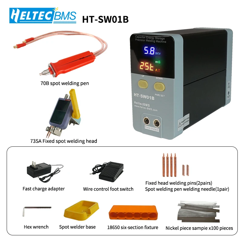 Heltec 11.6KW 12KW 19.8KW Capacitor Storage Battery Spot Welding Machine/Portable Small Spot Welder LED Display 0.5mm thickness