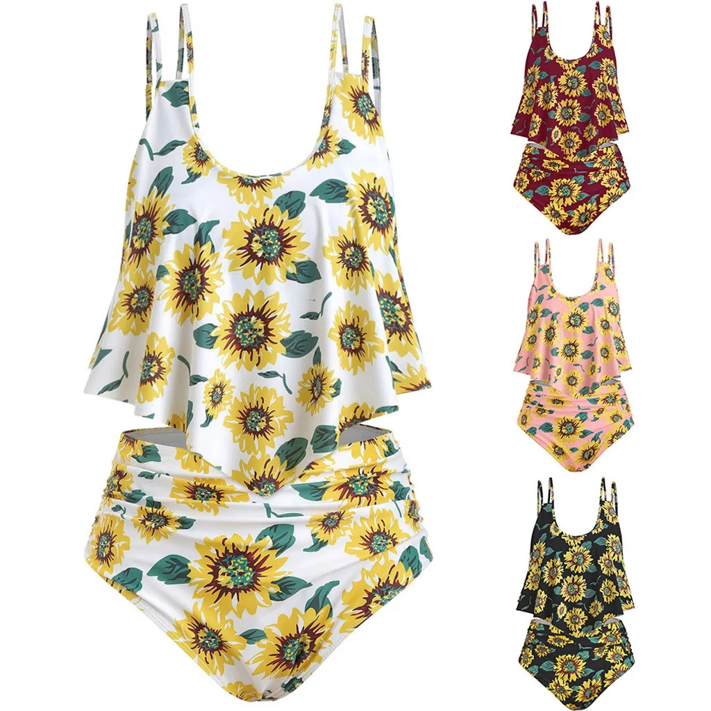 

Женские комплекты с шортами, женские купальные костюмы из двух предметов, топ с оборками и женский купальник, размер 16 полос купания