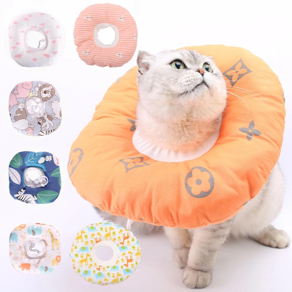 

Pet Cat Dog Elizabeth Circle Collar Avocado Shaped Cotton Adjustable Dogs Protective Neck Collar Cone Recovery Wound Collar Hot