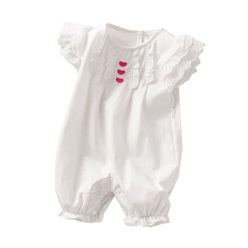 

Комбинезон детский белый кружевной, официальная одежда для мальчиков и девочек, нежный Ромпер в стиле унисекс, Одежда для новорожденных на ...