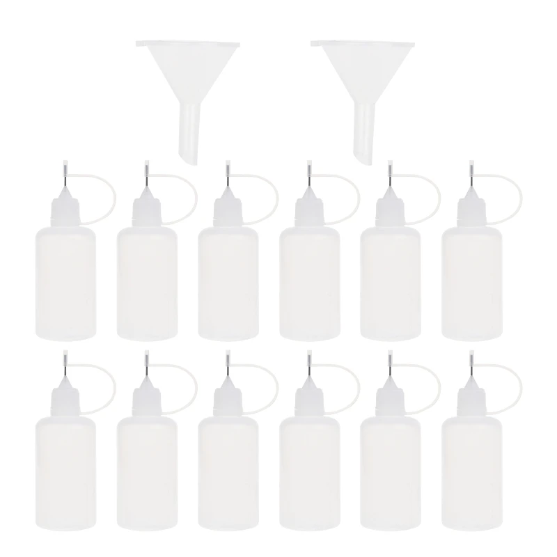 12Pcs Oil Applicator, LDPE Needle Oiler, Oil Bottle with Long Stainless Needle Tip Easy to Use for gun Oil