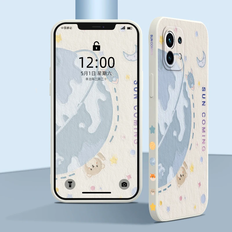 Чехол с рисунком планеты и медведя для Xiaomi Mi 11i 11T Pro 10 10S 10i Lite 10T 9SE Poco X3 NFC X2 Redmi Prime 9C 9A