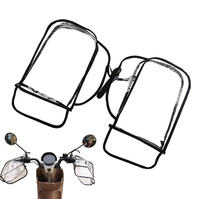 

Handlebar Cover Handlebar Protective Cover Thick Durable Water Resistant Windproof Transparent Handlebar Mittens Fits Most Flat