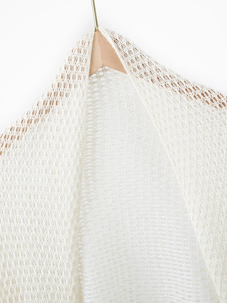 Весенняя ажурная шаль из натурального шелка и кашемира с рукавами женская