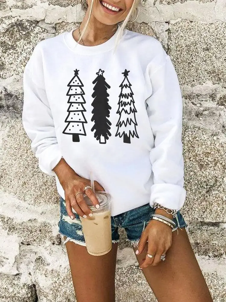 

Tree Watercolor Lovely Graphic Sweatshirts Women Clothing Lady Print Fashion Woman Hoodies Female Merry Christmas Pullovers