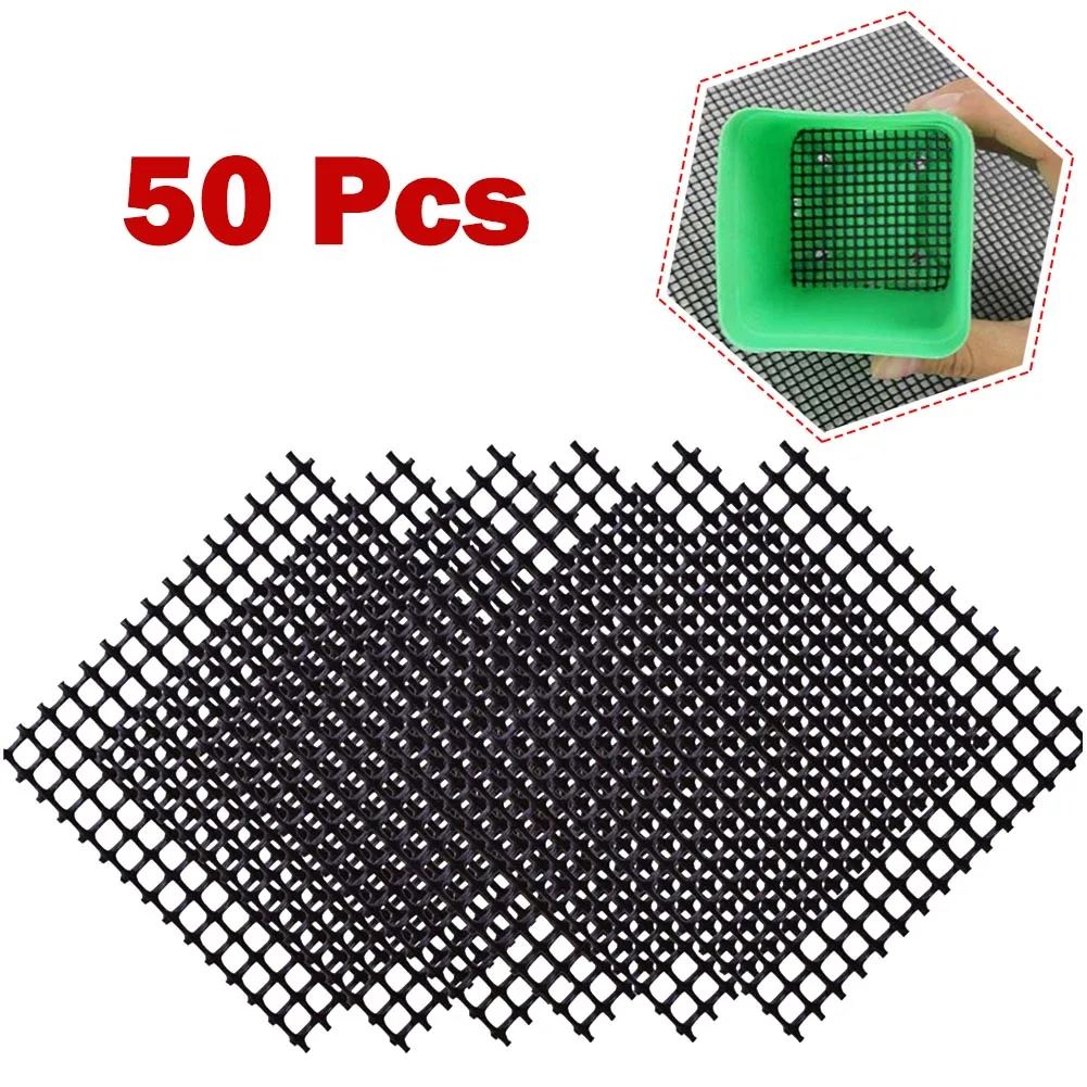

Pad Mesh Pad 45x1.5mm 50pcs Anti Corrosion Drainage Plant Flower Pot For Bonsai Grid Mat Mesh Pad Outdoor Pots