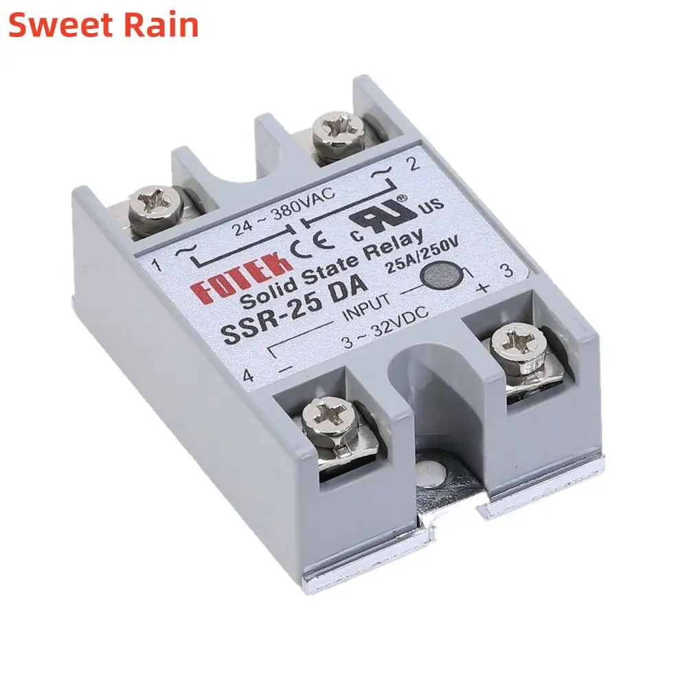 

1pcs SSR-25DA 25A Solid State Relay Module 3-32V DC Input 24-380VAC