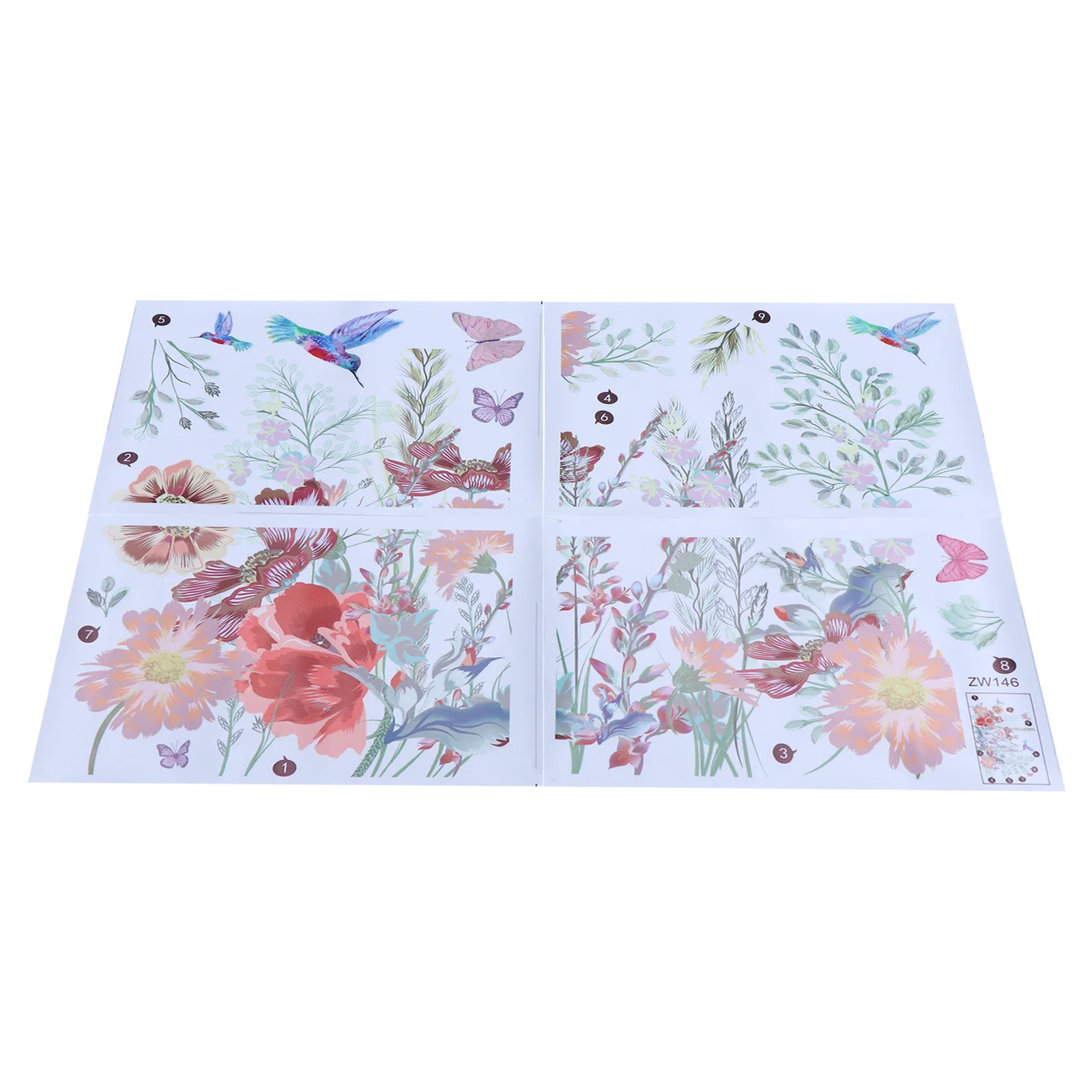 

Wall Stickers Sticker Window Flower Decal Decoration Background Decordecals Bird Diy Scene Home Floral Removable Adhensive