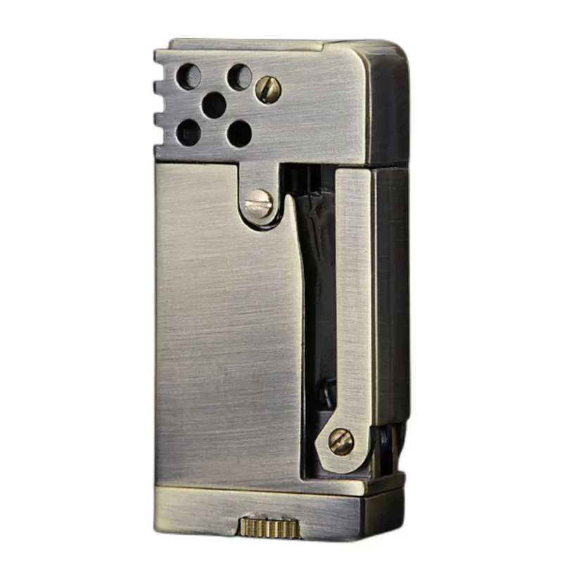 

Side Press Ignition Lighter Vintage Kerosene Lighters Replaceable Flint Asbestos Ropes Metal Durable Lighters Gadgets for Men