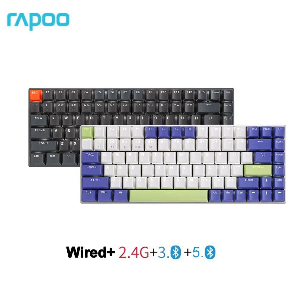 

Original Rapoo V700-8A Tri-mode Wired Wireless Mechanical Keyboard 84 Key Bluetooth Office Game For Android/IOS/MacOS/Windows