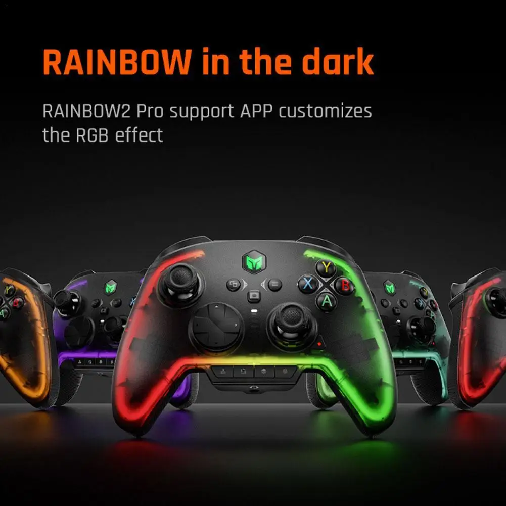 

1 Pcs 410g BIGBIGWON Rainbow2 Pro Elite Gaming Controller RGB Illusion Optical Fiber Light Bar For Switch/Android/iOS 2.4G Audio