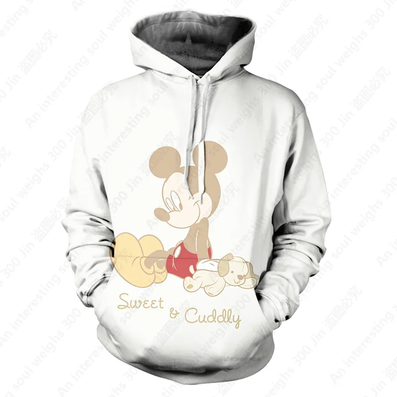 2022 New Disney Mickey and Miniature Collection Sweatshirts Men's Ladies Tops Printed Loose Casual Hoodie Kids Fashion Couple Sh