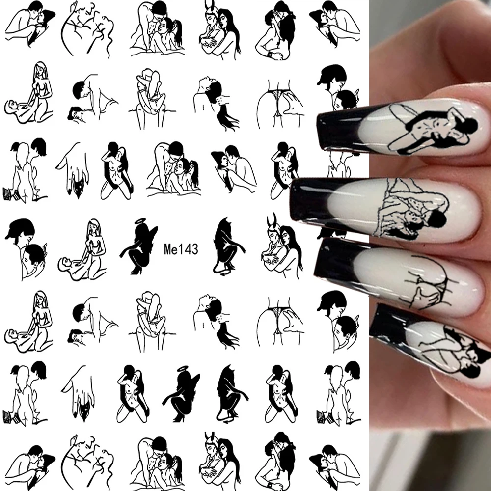 

1Pcs Sexy Girl Abstract Woman Face Design 3D Nail Stickers Character Pattern Decals Manicure Nail Art Decoration Decals Slider
