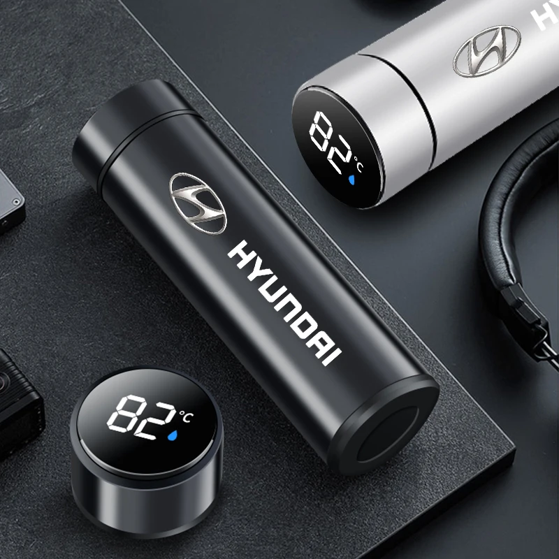 Вакуумная кружка с термометром для Hyundai Santa Fe Sonata Solaris Azera Creta I30 Ix25 Tucson IX35 аксессуары.