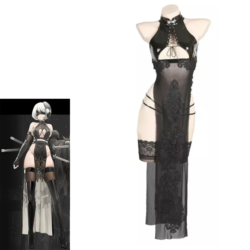 Игра NieR Automata 2B купальник платье костюм женский сексуальный Sukumizu водолазка с