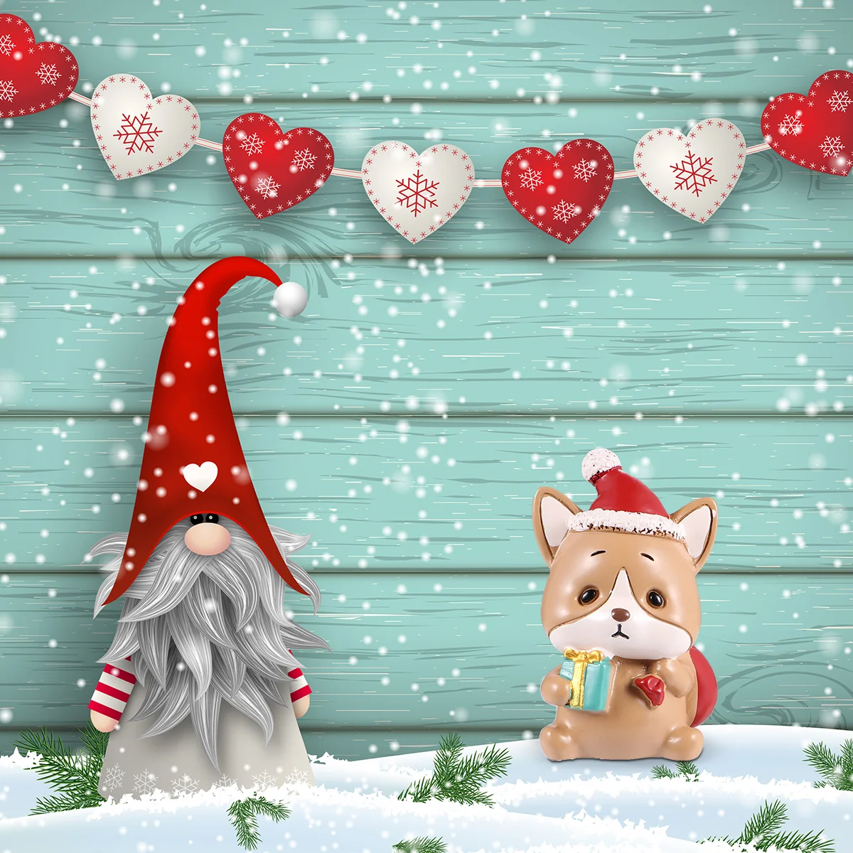 

2pcs Figurines Christmas Action Figure Table Statue Xmas Miniature Display Sculpture Garden Landscape Ornaments 5X3.5CM