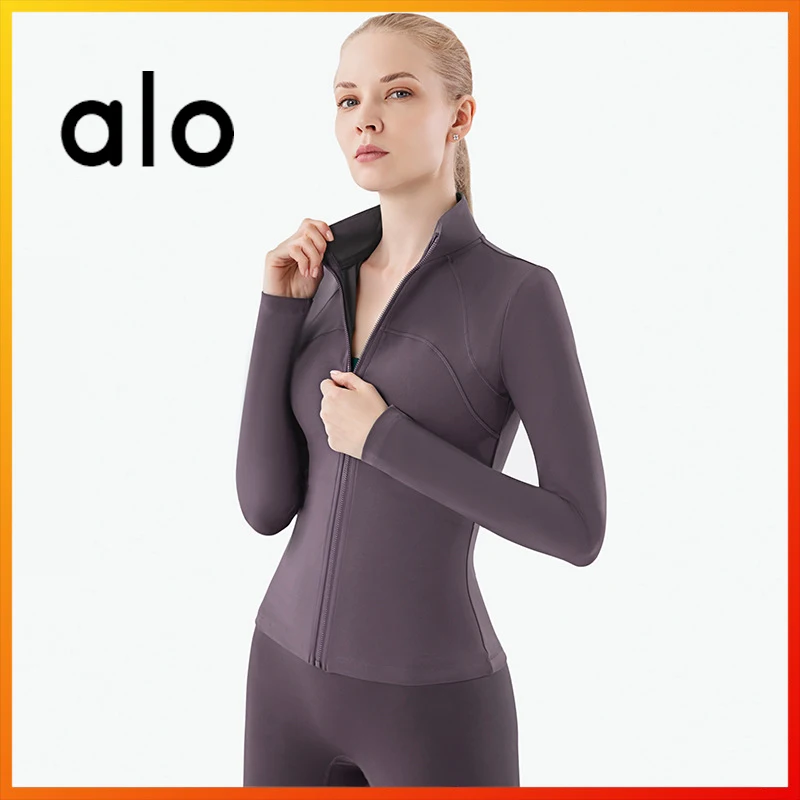 

Alo Yoga New Women's Long-sleeve Jacket For Fall/Winter Women's Slim Stretch Sports Long-sleeve Gym Outdoor Sports Jacket WT1245