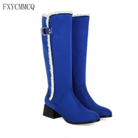 fxycmmcq autumn and winter new lamb hair stitching high boots flat boots womens boots l 02