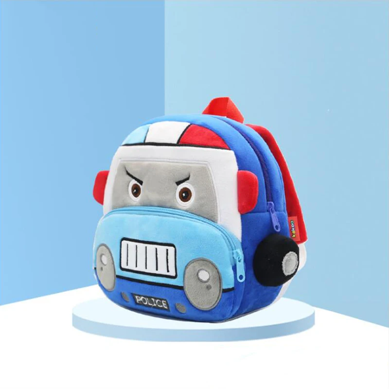 

2022 New Children's Plush Cartoon Backpack Car Series Boys And Girls School Bag Gifts For Children Cute Backpack Large Size