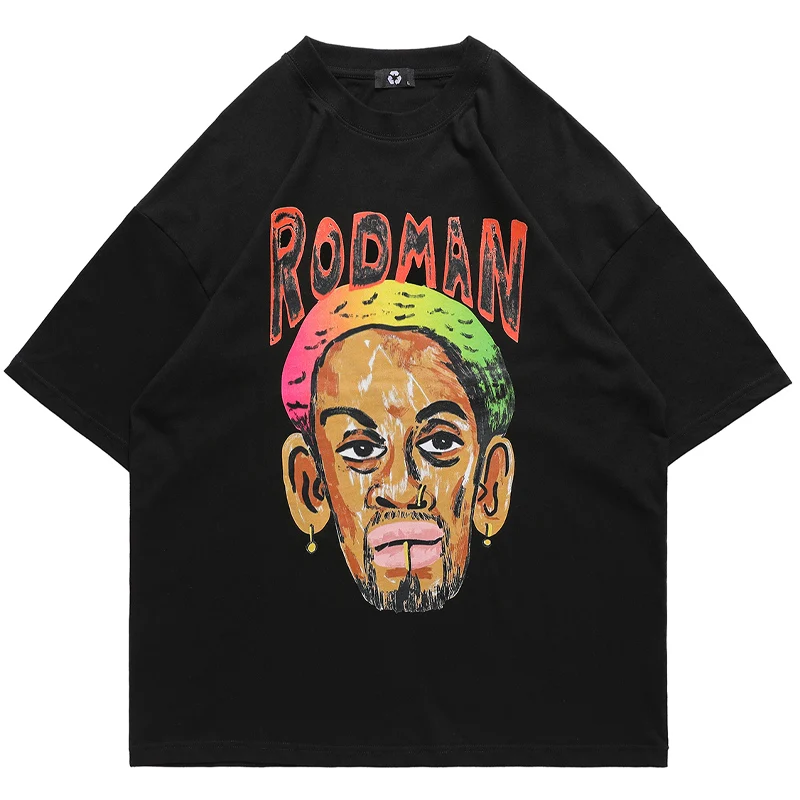 Dennis Rodman T-shirt Women Casual Streetwear Tops Travis Scotts Astroworld Hip-hop Fashion Tees Oversized T Shirt Girls Clothes