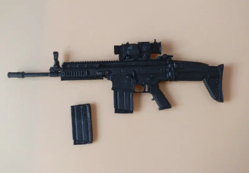 

1/12 Scale SCAR Assault rifle+Bullet clip Weapon Model For 6"Action Figures Doll