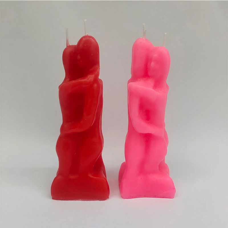 Buy Male And Female Couple Embracing Candles Decoration Lovers Candle Love Ritual Fall In With Me Spell Red Pink on