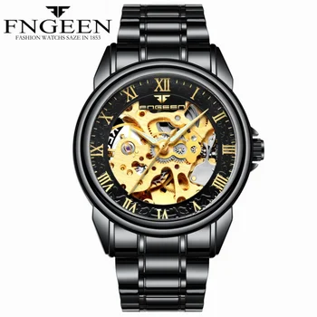 Mechanical Watch Hollow out Student Swiss Men's Watch Black Waterproof Sports Luminous Spot Ultra-Thin Hot Other Image