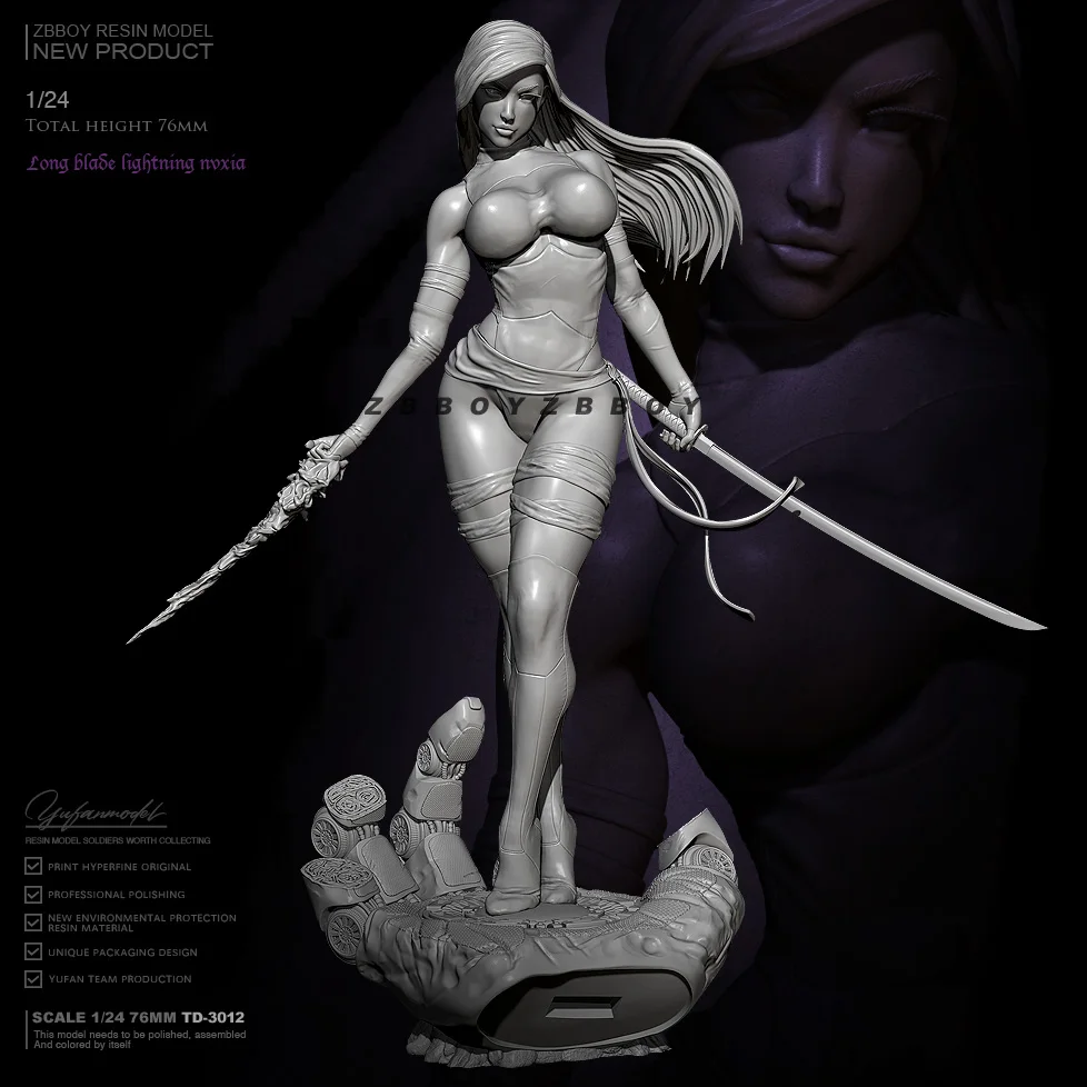 

1/24 Resin model kits figure beauty colorless and self-assembled TD-3012