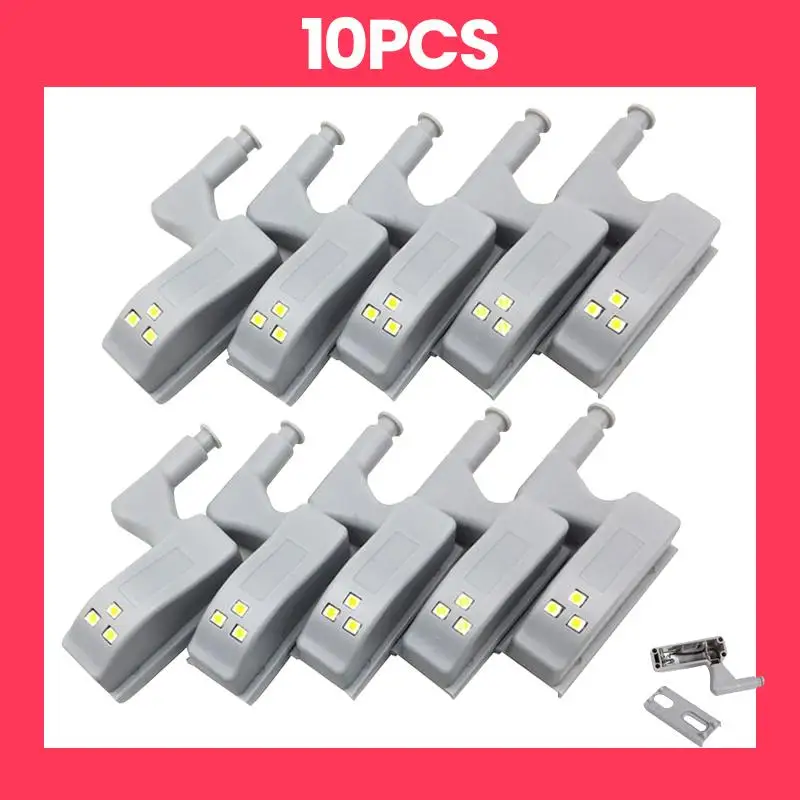 

10Pcs LED Smart Touch Induction Cabinet Light Cupboard Inner Hinge Lamp Sensor Light Night Light for Closet Wardrobe Kitchen
