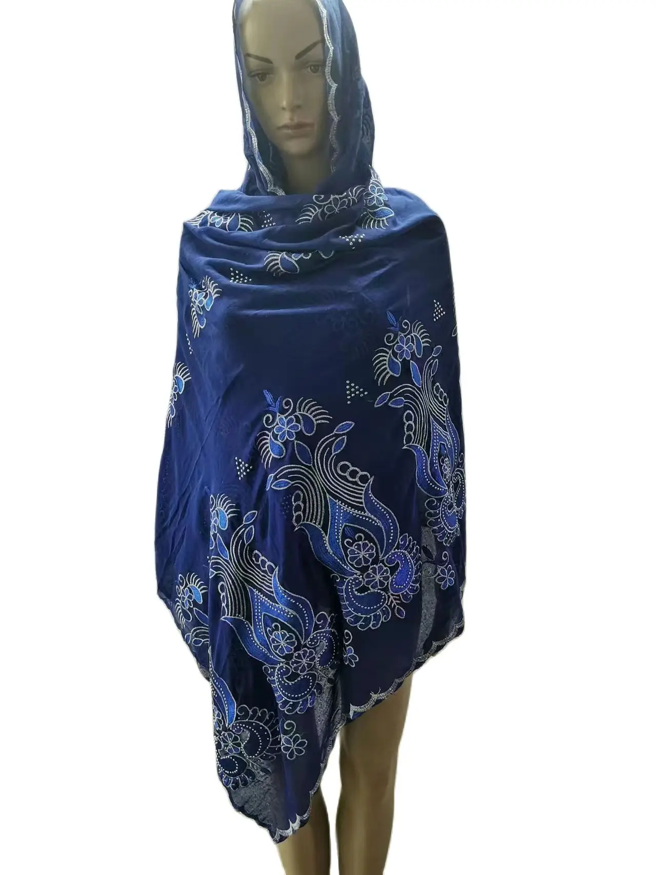 100% Cotton Scarf African Women Dubai 2*1m good quality cheap sale Fashion Muslim Women shawls Embroidery Hijab Scarf Headscarf