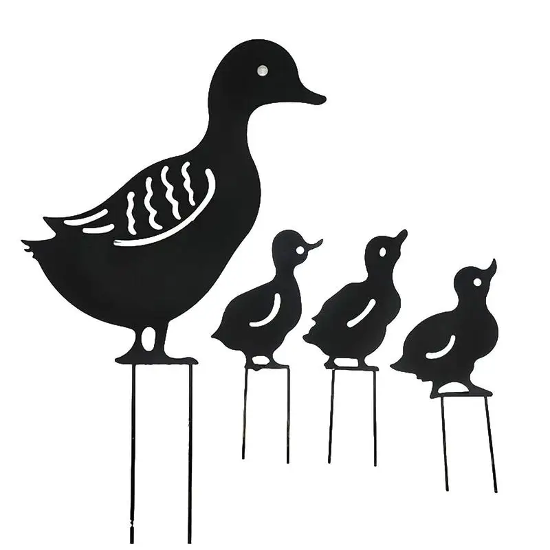 

Набор для украшения сада утки, полые садовые украшения для животных, для газона, сада, фонов, водонепроницаемые Многоразовые украшения для животных