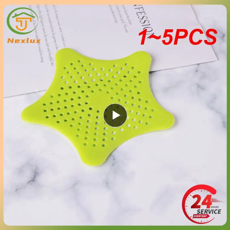 

1~5PCS Kitchen Sink Strainers Five-pointed Star PVC Filter Sewer Sink Waste Strainer Drain Catcher Cover Kitchen Sink