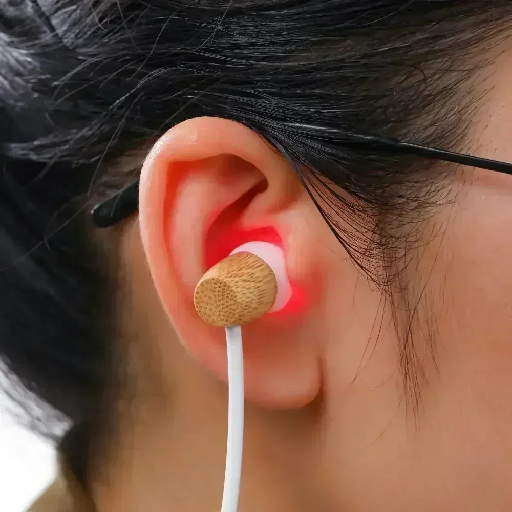 Tinnitus Treatment Ear Laser Therapy Relieving Hearing Loss Treat Deafness Earache Pain Ringing 650nm Red Light Earplug