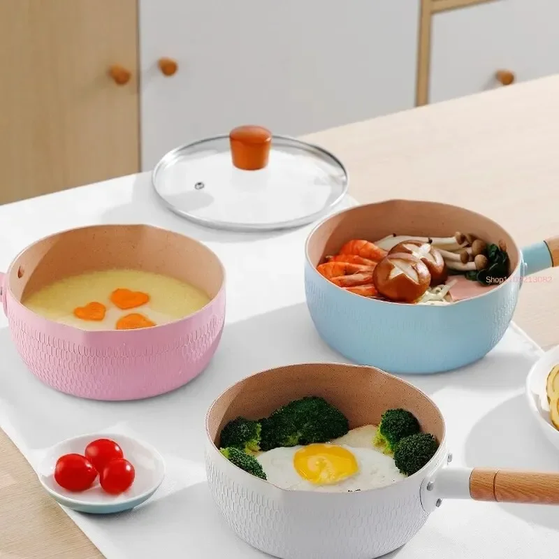 

Set Milk Food Pot Non-stick Small Household Small Snow Pot Pot Hot Pot Pot Pot Boiling Baby Noodle Cookware Pan Milk Soup