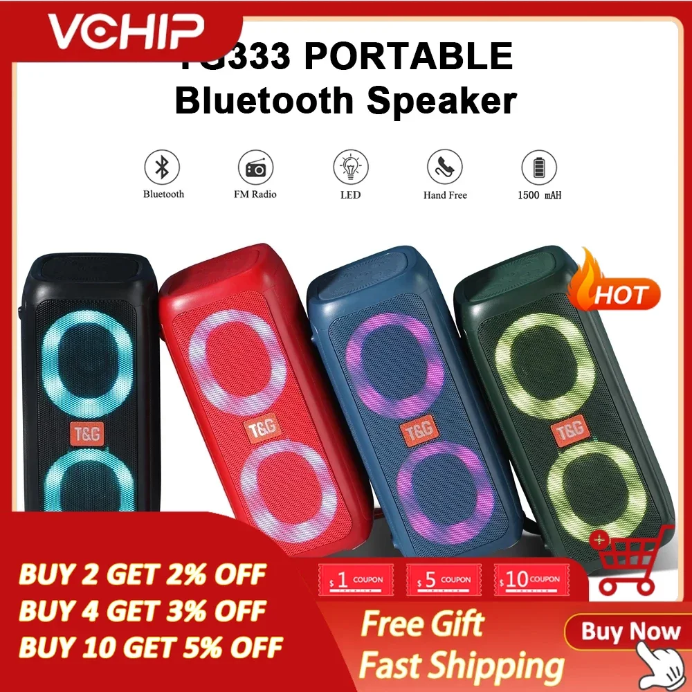 

Altavoz Bluetooth TG333 30 Вт, карта воспроизведения, двойной для внешних работ, сабвуфер, беспроводной RGB, luz colorida c