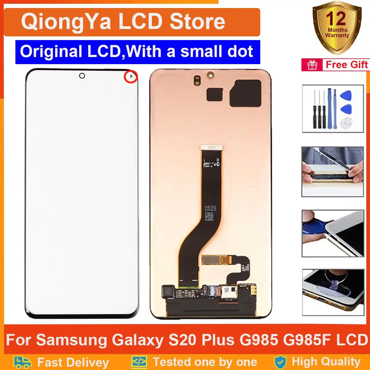 

Оригинальный дисплей 6,7 дюйма s20 plus для Samsung Galaxy S20 Plus lcd G985 SM-G985F G985FD G985U, ЖК-дисплей с сенсорным экраном и дигитайзером в сборе