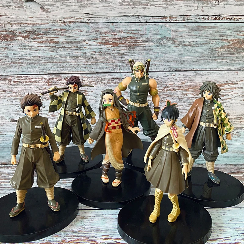 

16cm Anime Demon Slayer Action Figure Tanjirou Nezuko Kanao Kochou Shinobu Kimetsu No Yaiba Kawaii Doll Collectible Model Toy