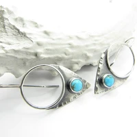 vintage womens earrings unique design round cutout triangle shape zinc alloy metal ethnic jewelry party favor