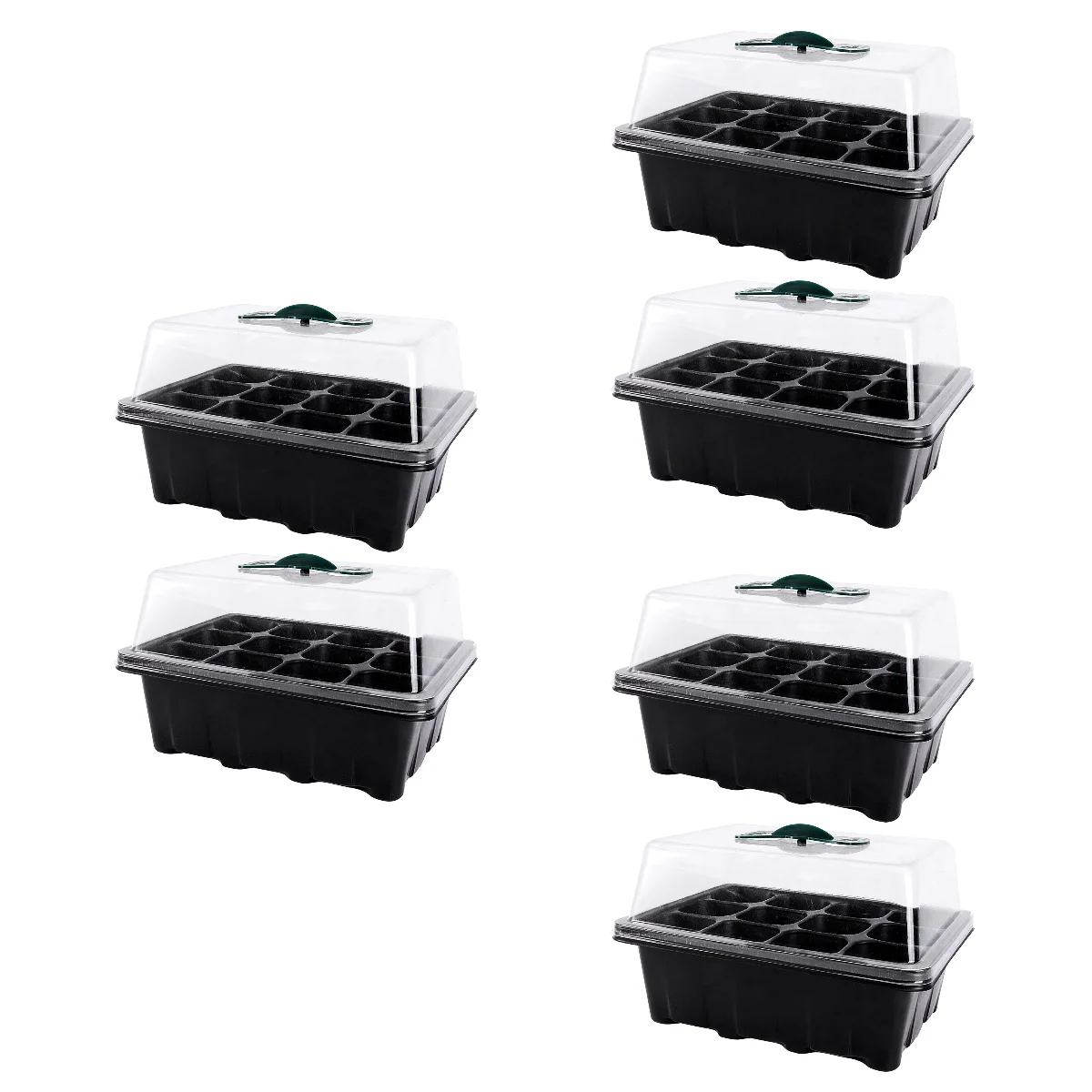 

6 Pcs Plant Sprouting Box Home Container Breathable Box (Black)