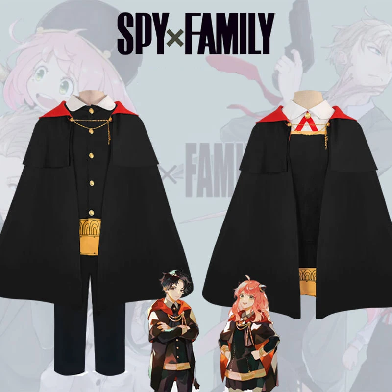 

Anime SPY X FAMILY Role Play Anya Forger Damian Desmond Cosplay Costume Dress Uniform for Girl Cloak Pants Top Halloween Suits