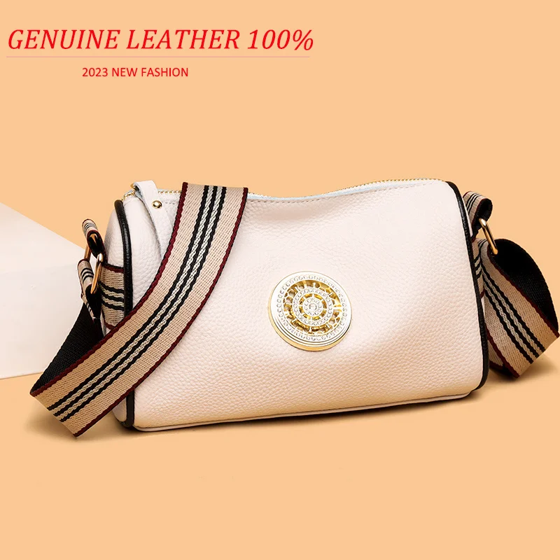 

Женские сумки из натуральной кожи, дизайнерские сумки на плечо с вращающимся металлическим замком, новинка 2023, роскошная Брендовая женская ...