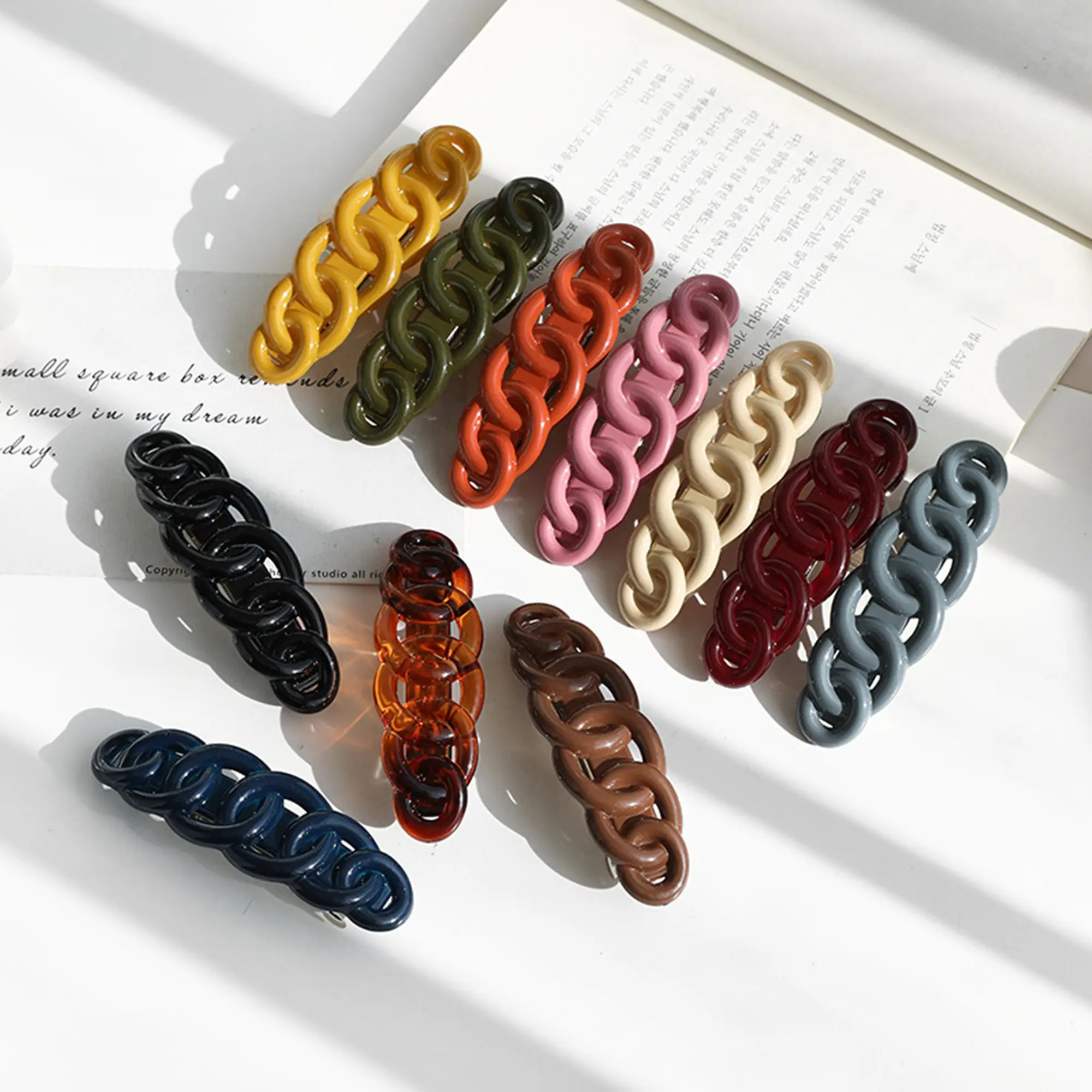 2pcs/lot 9cm acrylic material sweet and cute hair clip multi-style multi-color girl side clip diy hair accessories