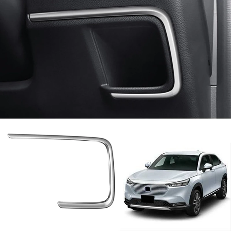 

Car Driver Side Storage Box Cover Trim Strip for Honda HRV HR-V Vezel 2021 2022 RHD Interior Modification Silver