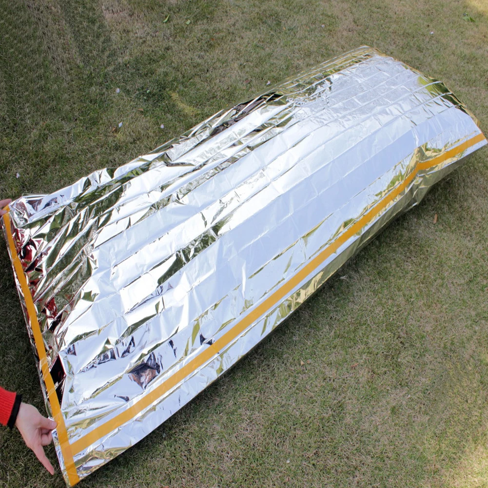 

PET Camping Emergency Sleeping Bag Survival Blanket Foil Thermal Portable Camping Hiking First Aid Rescue Blanket