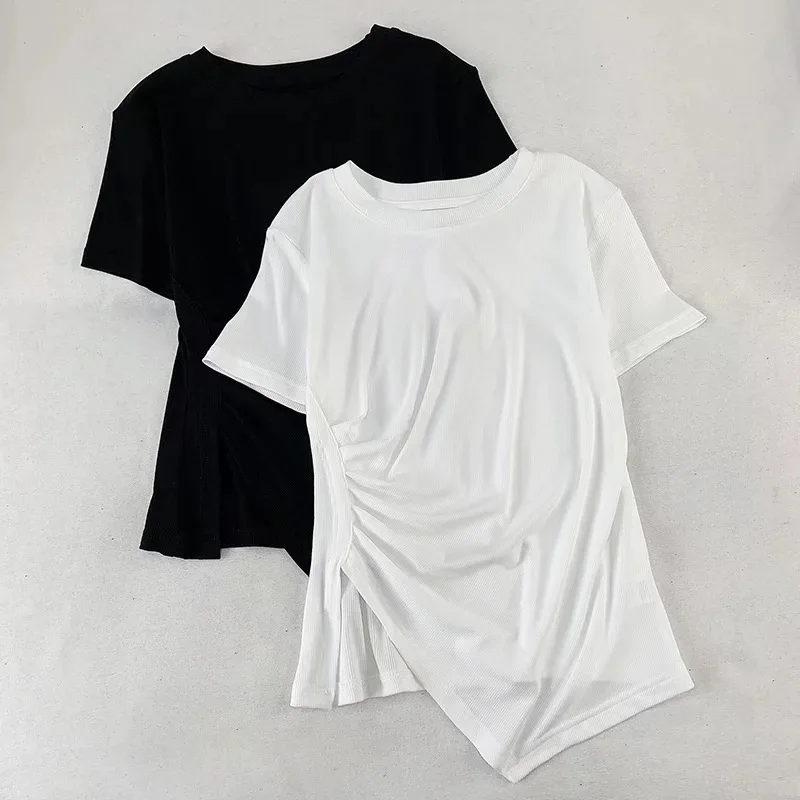 

2022 summer new maternity round neck pullover t-shirt women one