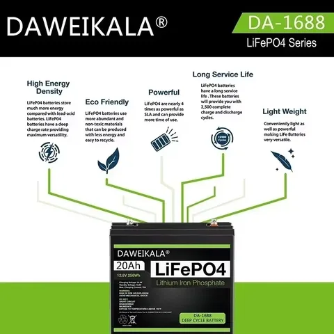 Литий-железо-фосфатный аккумулятор LiFePO4, 12 В/24 В/36 В/48 В 20 Ач