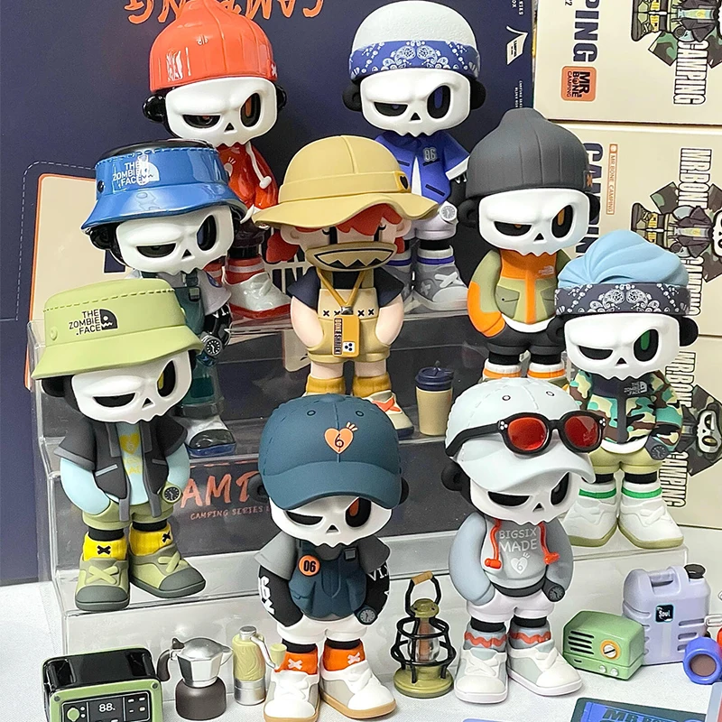 Фото Оригинальная серия Mr.Bone Generation Camping: 4-я серия коллекционных фигурок-сюрпризов (Blind Box) – крутой декор, настольное украшение, модель, эксклюзивный подарок №1