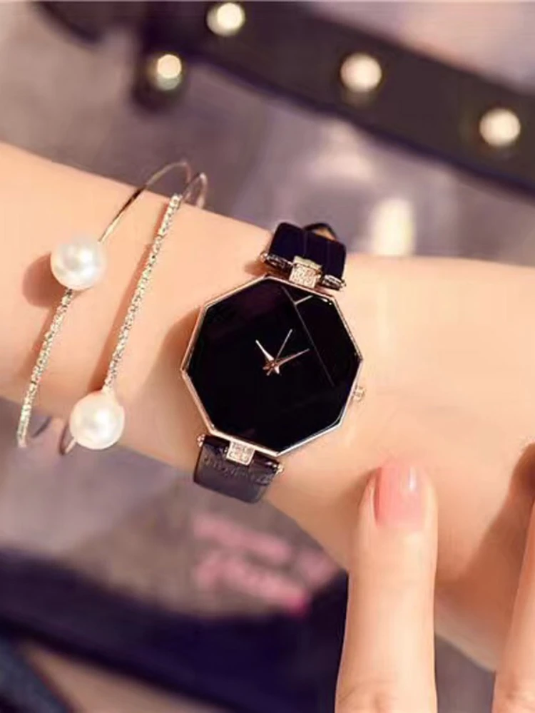 

Fashion Ladies Watch Women Leather Wrist Decoration Watches Diamond Gold Clock Saat Relogio Feminino Bayan Kol Saati