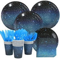 starry sky theme disposable tablecloth outer space star tablecloth happy birthday party decor kids andults galaxy table cover