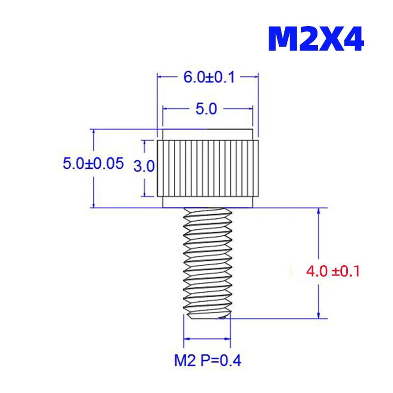 

Винты с накатанной головкой M2 M2.5 нержавеющая сталь 4/5/6-12 мм